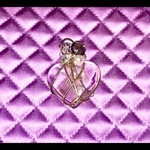 Rare Kazuko Oshima Gold and Crystal Pendant from Barney's NYC